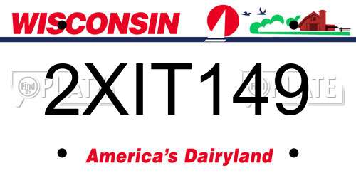 2XIT149 Wisconsin License Plate