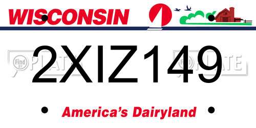 2XIZ149 Wisconsin License Plate