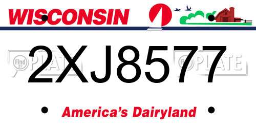 2XJ8577 Wisconsin License Plate