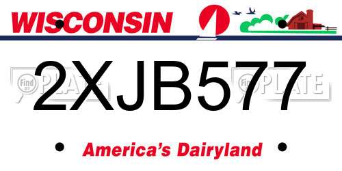 2XJB577 Wisconsin License Plate