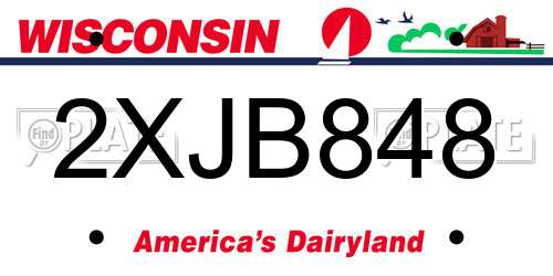 2XJB848 Wisconsin License Plate