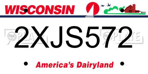 2XJS572 Wisconsin License Plate