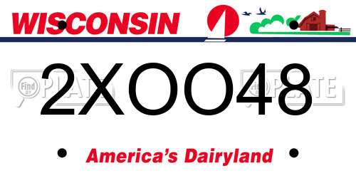 2XOO48 Wisconsin License Plate