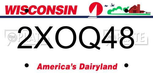 2XOQ48 Wisconsin License Plate