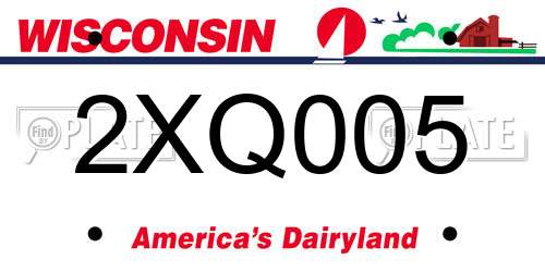 2XQ005 Wisconsin License Plate