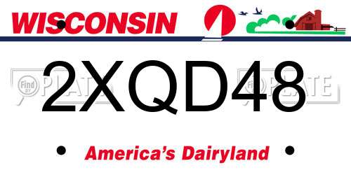 2XQD48 Wisconsin License Plate