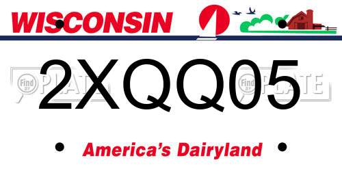 2XQQ05 Wisconsin License Plate