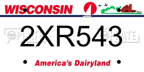 2XR543 Wisconsin License Plate