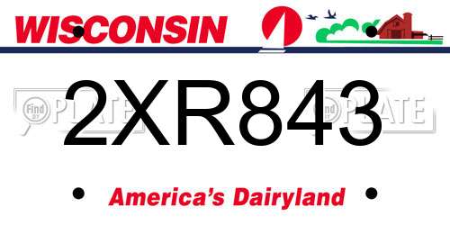 2XR843 Wisconsin License Plate
