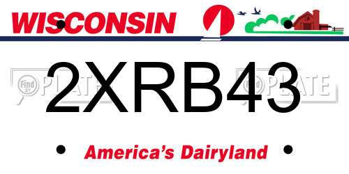 2XRB43 Wisconsin License Plate