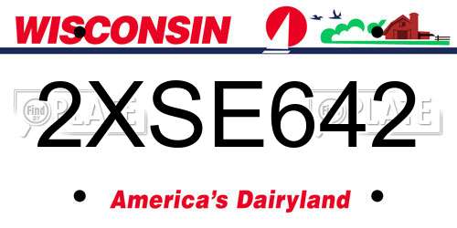 2XSE642 Wisconsin License Plate