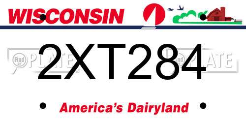 2XT284 Wisconsin License Plate