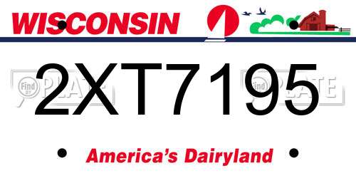 2XT7195 Wisconsin License Plate
