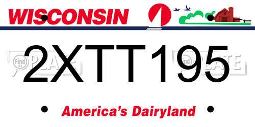 2XTT195 Wisconsin License Plate