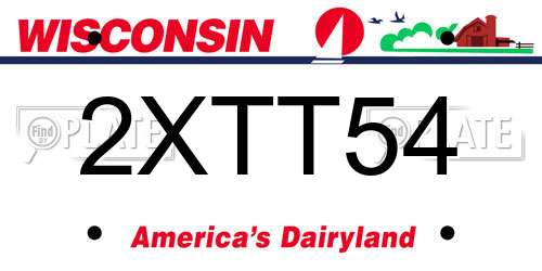 2XTT54 Wisconsin License Plate