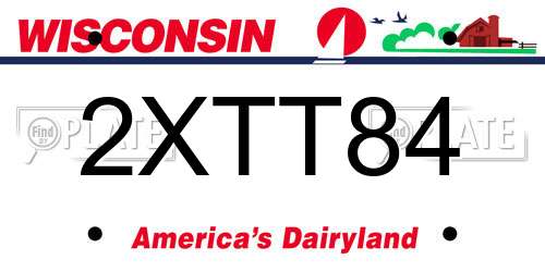 2XTT84 Wisconsin License Plate