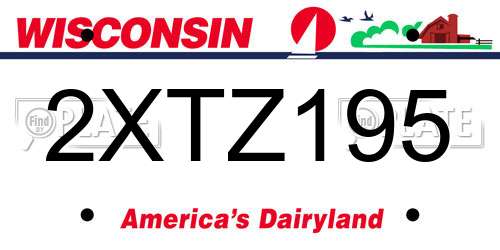 2XTZ195 Wisconsin License Plate