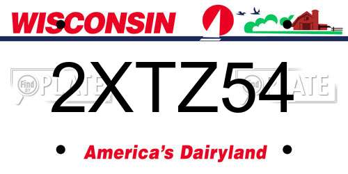 2XTZ54 Wisconsin License Plate