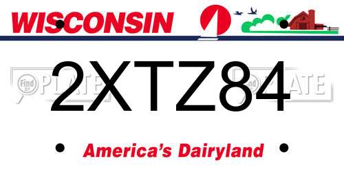 2XTZ84 Wisconsin License Plate