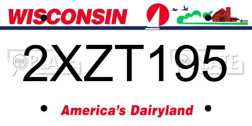 2XZT195 Wisconsin License Plate