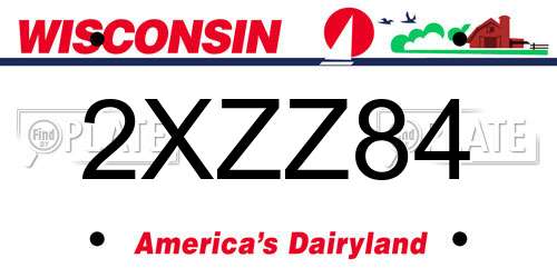 2XZZ84 Wisconsin License Plate