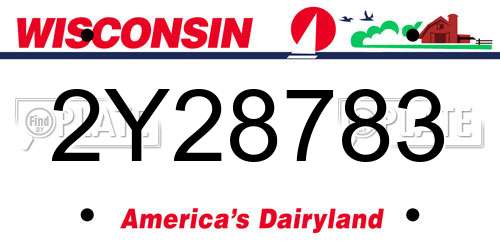 2Y28783 Wisconsin License Plate