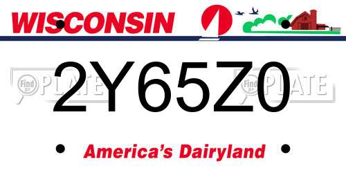 2Y65Z0 Wisconsin License Plate