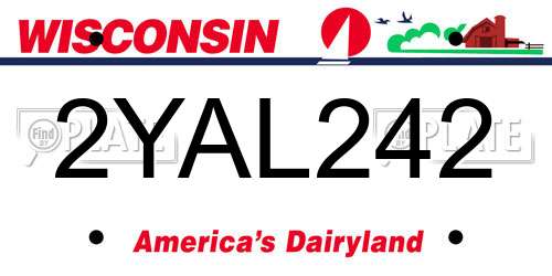 2YAL242 Wisconsin License Plate