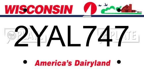 2YAL747 Wisconsin License Plate
