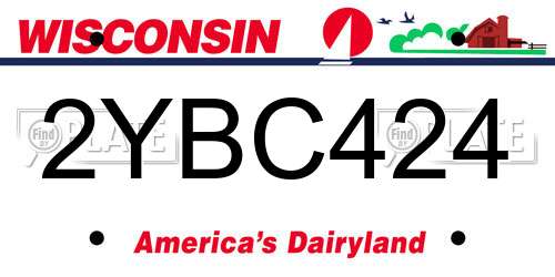 2YBC424 Wisconsin License Plate
