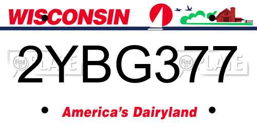 2YBG377 Wisconsin License Plate