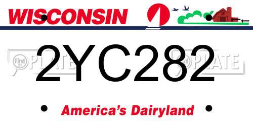 2YC282 Wisconsin License Plate