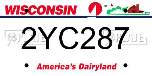 2YC287 Wisconsin License Plate