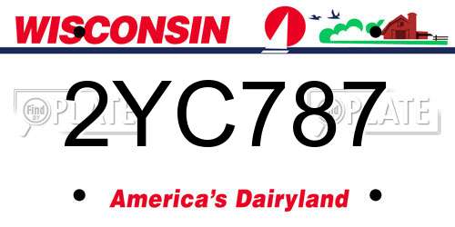 2YC787 Wisconsin License Plate