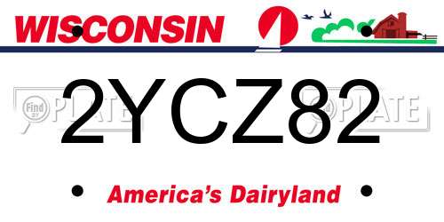 2YCZ82 Wisconsin License Plate