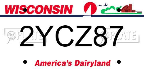 2YCZ87 Wisconsin License Plate