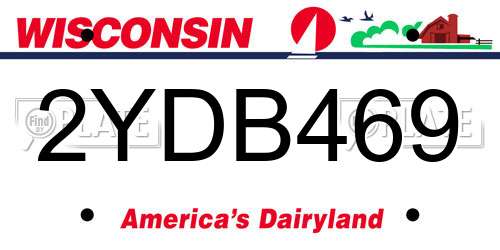 2YDB469 Wisconsin License Plate