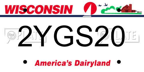 2YGS20 Wisconsin License Plate