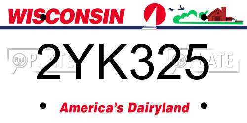 2YK325 Wisconsin License Plate