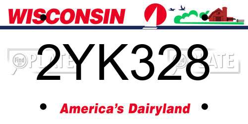 2YK328 Wisconsin License Plate