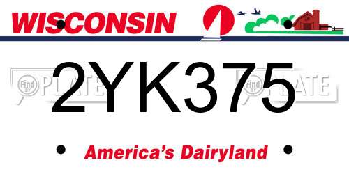 2YK375 Wisconsin License Plate