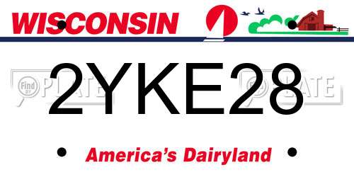 2YKE28 Wisconsin License Plate