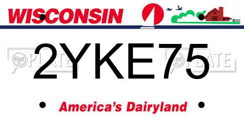 2YKE75 Wisconsin License Plate