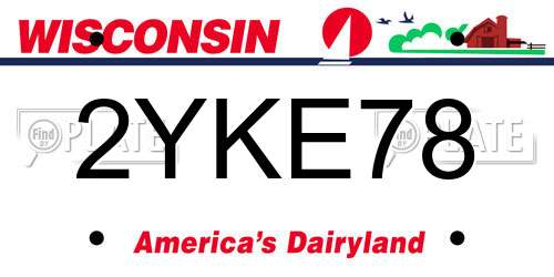 2YKE78 Wisconsin License Plate