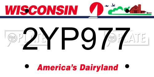 2YP977 Wisconsin License Plate
