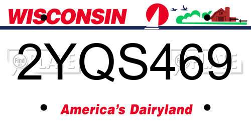 2YQS469 Wisconsin License Plate