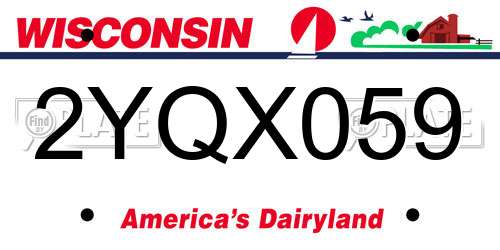 2YQX059 Wisconsin License Plate