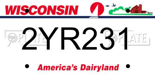 2YR231 Wisconsin License Plate