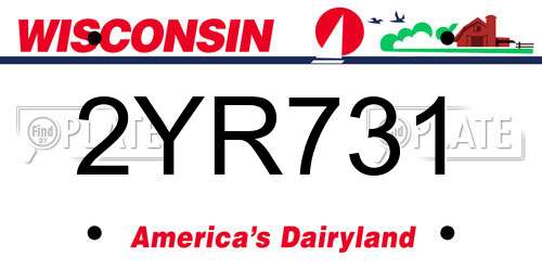 2YR731 Wisconsin License Plate