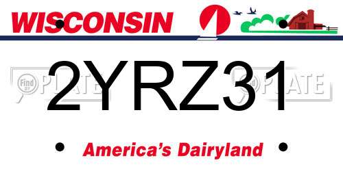 2YRZ31 Wisconsin License Plate